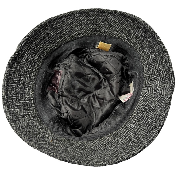 Hat Harris Tweed Fishing Bucket 100% Wool Gray Size XXL Outer Hebrides Scotland - Picture 7 of 10
